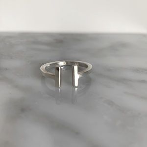 Sterling Silver double T ring